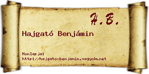 Hajgató Benjámin névjegykártya